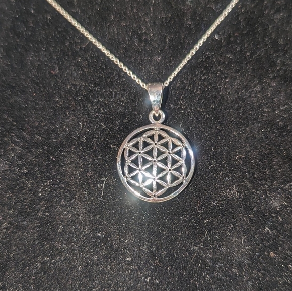 SMALL Flower of Life Sterling Silver Pendant necklace - Picture 3 of 5
